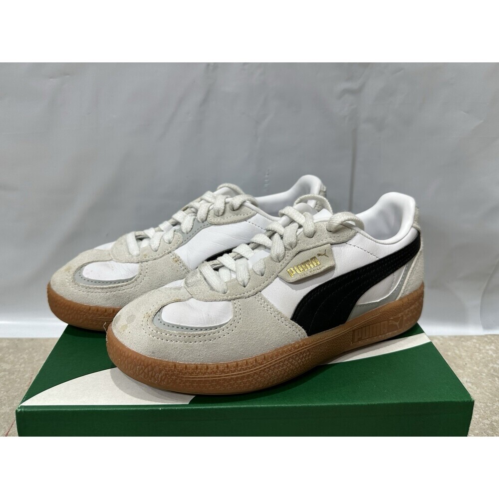 Puma Palermo Moda 397727-01 Sneakers Womens 6.5 White Black Leather Shoes EBS138